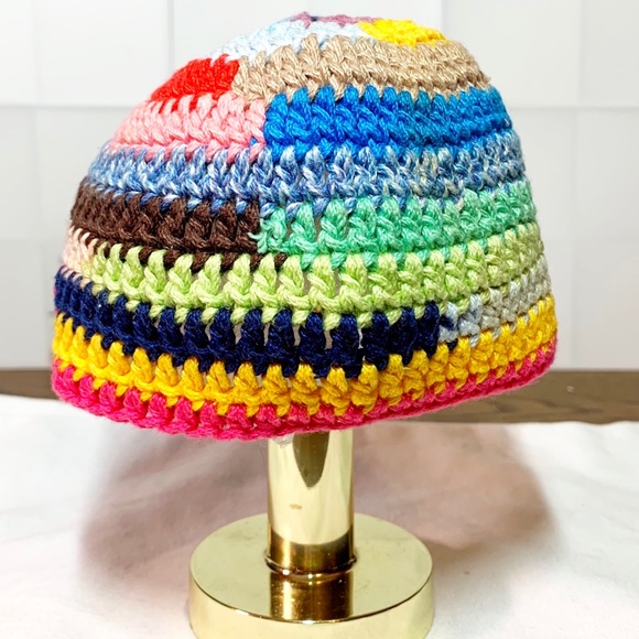 Organic Cotton Kaleidoscope Crochet Baby Hat - Picture 2 of 6